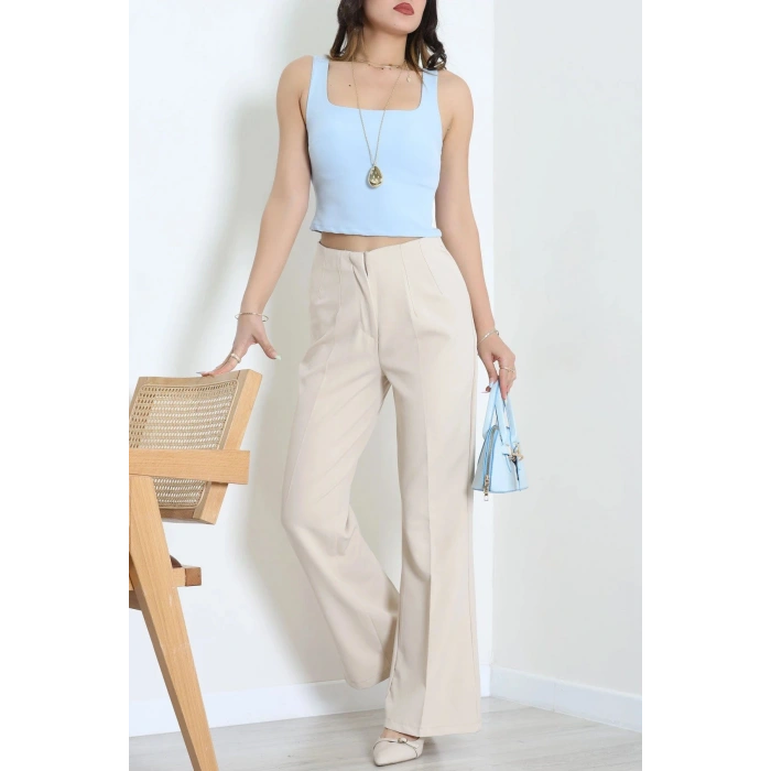 Dabıl Kumaş İspanyol Paça Pantolon Taş - 71472.2061.
