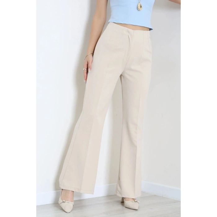 Dabıl Kumaş İspanyol Paça Pantolon Taş - 71472.2061.