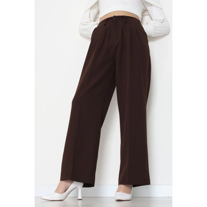 Dabıl Kumaş Lastikli Pantolon Acıkahve - 51612.683.