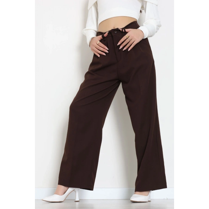 Dabıl Kumaş Lastikli Pantolon Acıkahve - 51612.683.