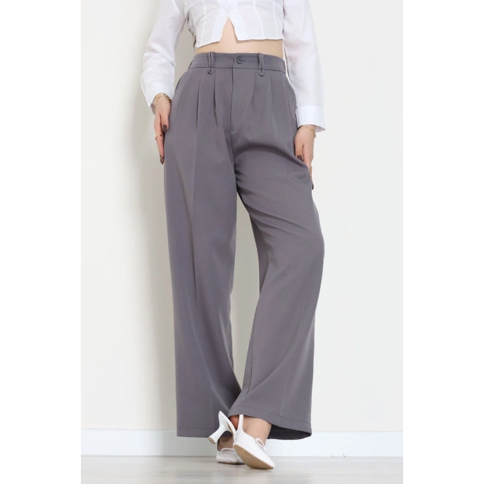 Dabıl Kumaş Lastikli Pantolon Füme - 51612.683.