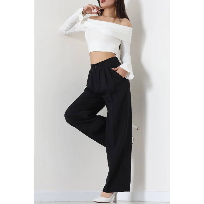 Dabıl Kumaş Lastikli Pantolon Siyah - 51612.683.