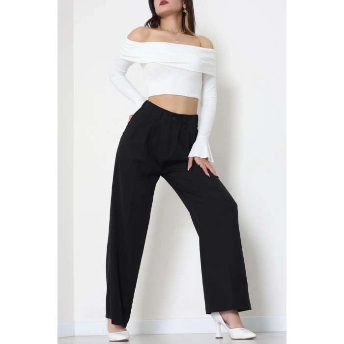 Dabıl Kumaş Lastikli Pantolon Siyah - 51612.683.