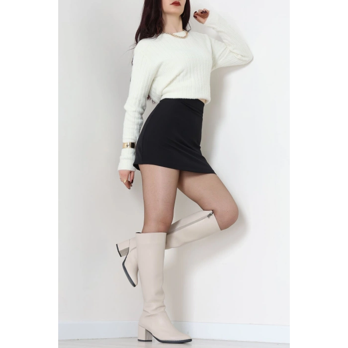 Dabıl Kumaş Mini Etek Siyah - 51259.1991.