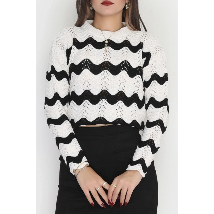 Dalga Çizgili Triko Lattesiyah - 1529.1577.