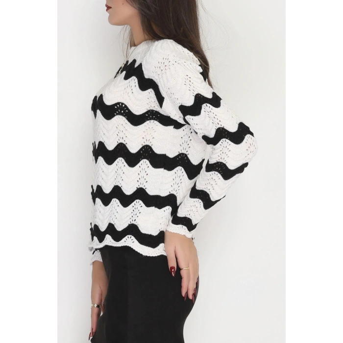 Dalga Çizgili Triko Lattesiyah - 1529.1577.