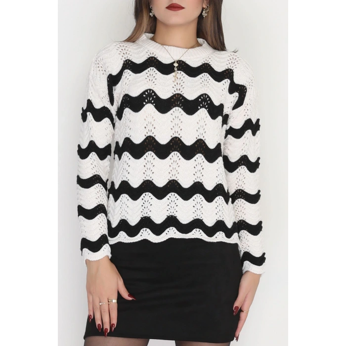 Dalga Çizgili Triko Lattesiyah - 1529.1577.