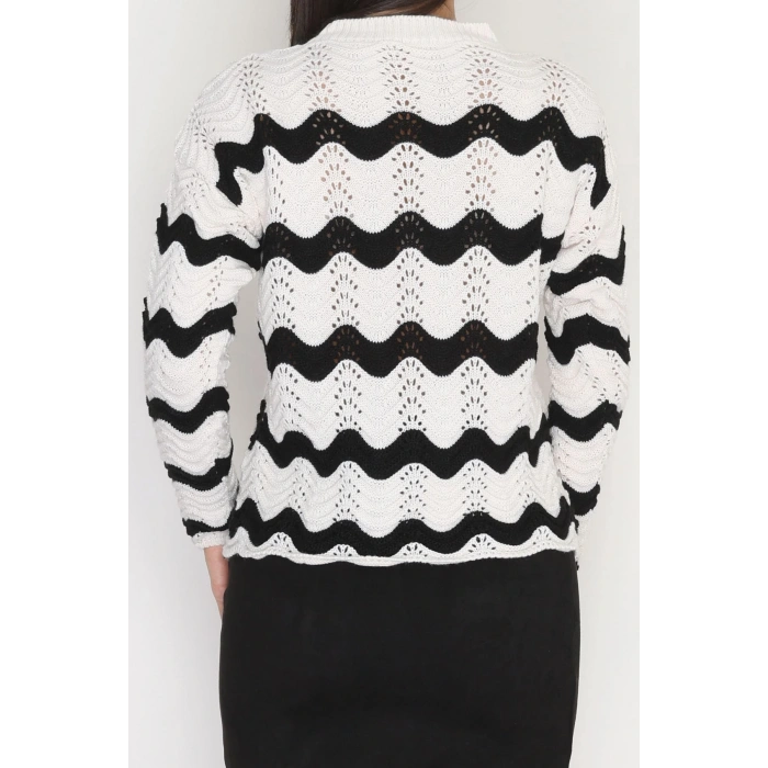 Dalga Çizgili Triko Lattesiyah - 1529.1577.