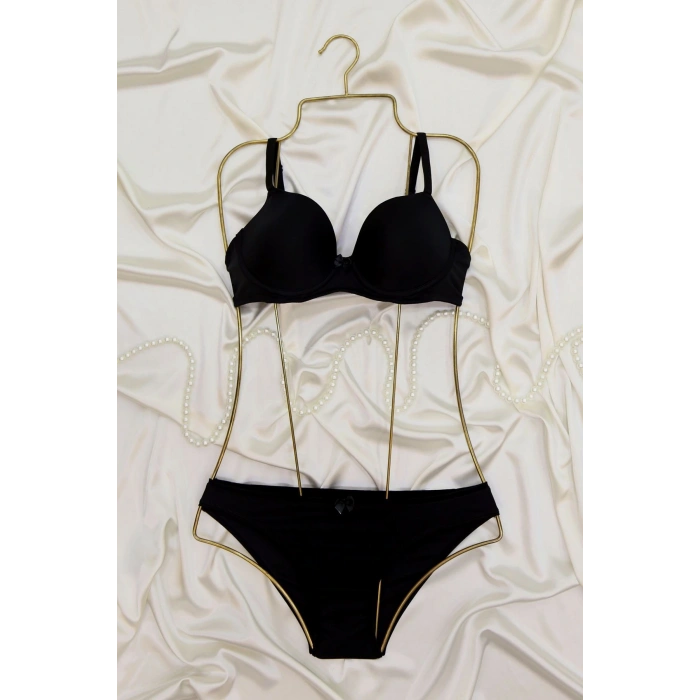 Dalgıç Boş Kap Sütyen Takım Siyah - 2556-B.1783.