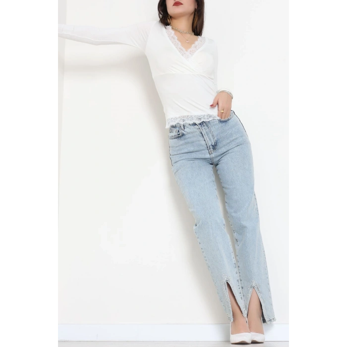 Dantel V Yaka Viskon Body Ekru - 5507.599.