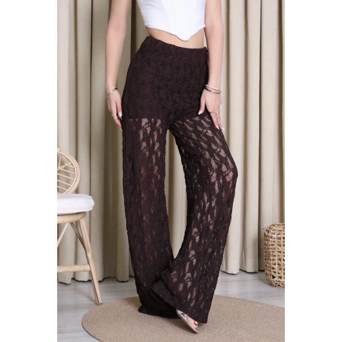 Dantelli Pantolon Kahve - 4247.2135.
