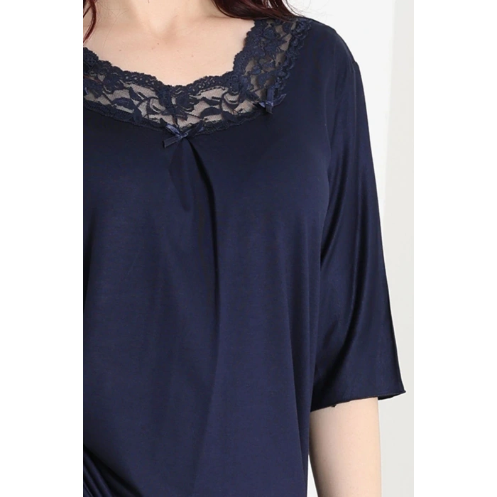 Dantelli Pijama Takımı Lacivert - 71502.1773.