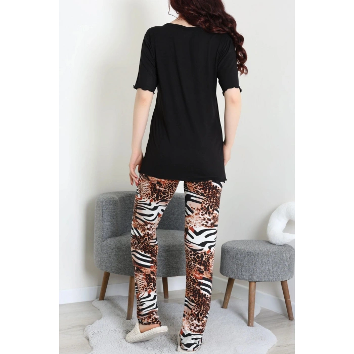 Dantelli Pijama Takımı Siyah - 71502.1773.