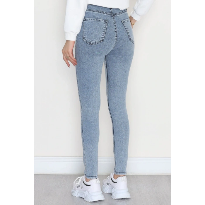 Dar Paça Kot Pantolon Açıkmavi - 31593.2112.