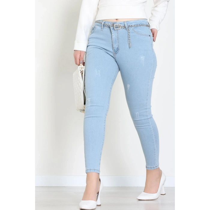 Dar Paça Kot Pantolon Açıkmavi - 42901.2128.