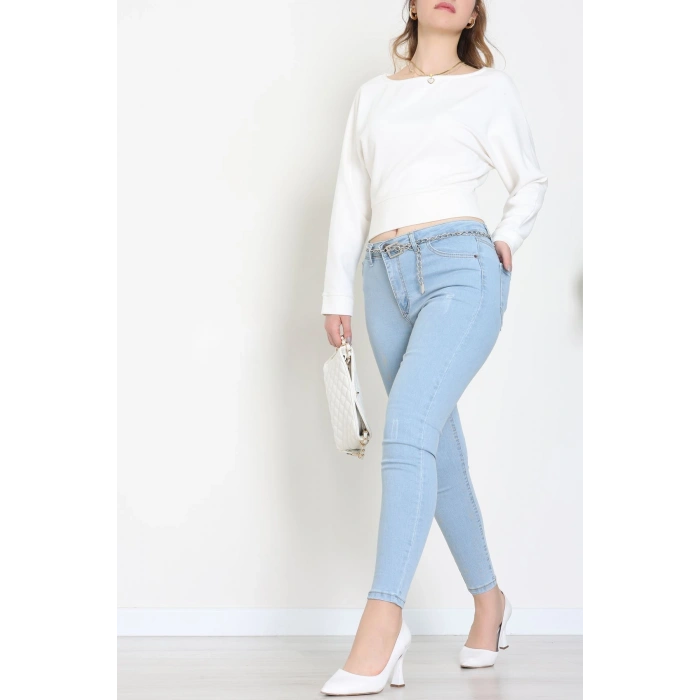 Dar Paça Kot Pantolon Açıkmavi - 42901.2128.