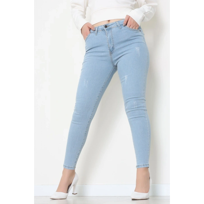 Dar Paça Kot Pantolon Açıkmavi - 42901.2128.