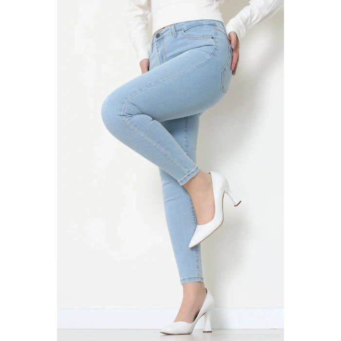 Dar Paça Kot Pantolon Açıkmavi - 42901.2128.