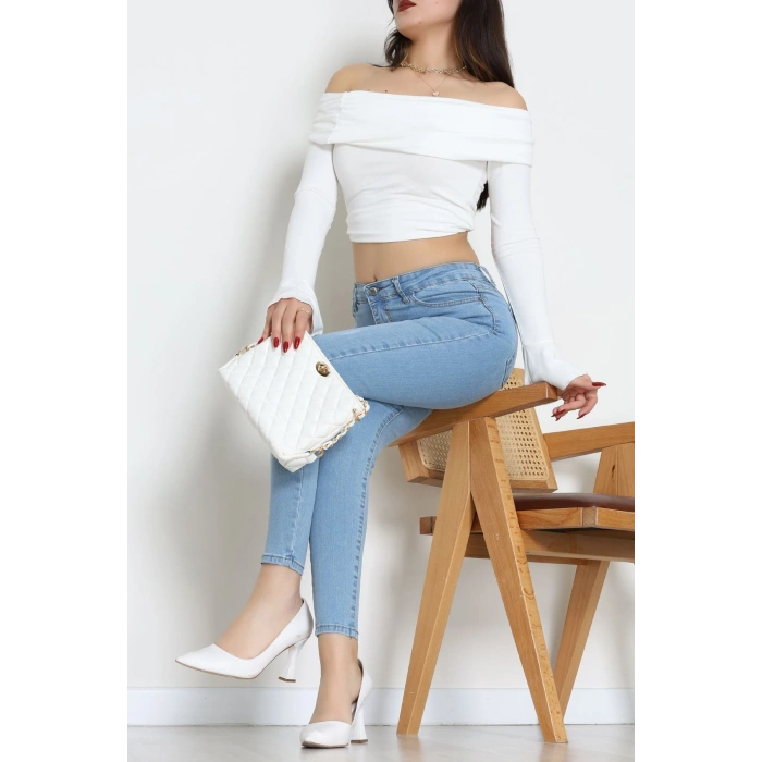 Dar Paça Kot Pantolon Açıkmavi - 42902.2128.