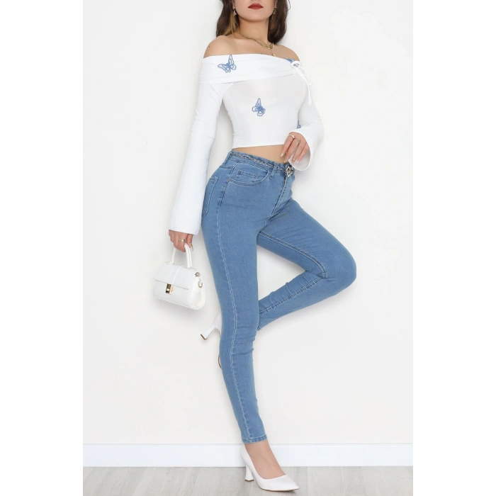 Dar Paça Kot Pantolon Açıkmavi1 - 31593.2112.