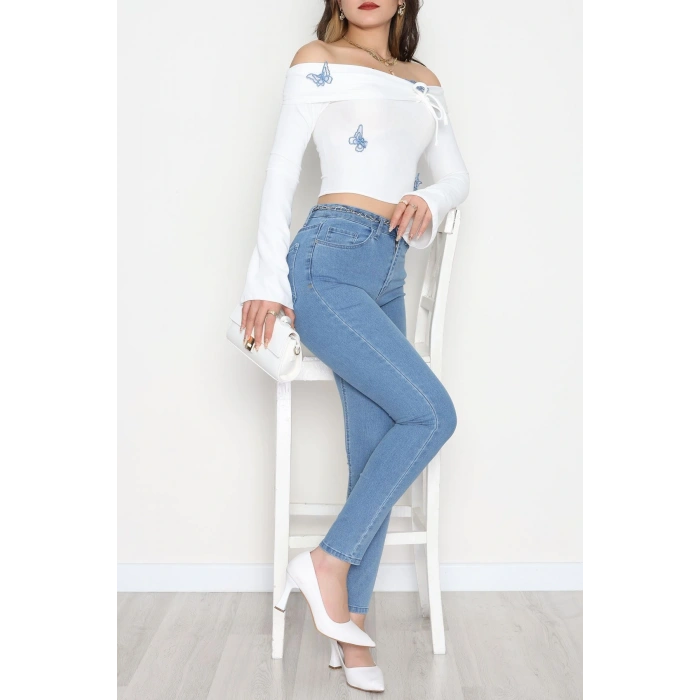 Dar Paça Kot Pantolon Açıkmavi1 - 31593.2112.