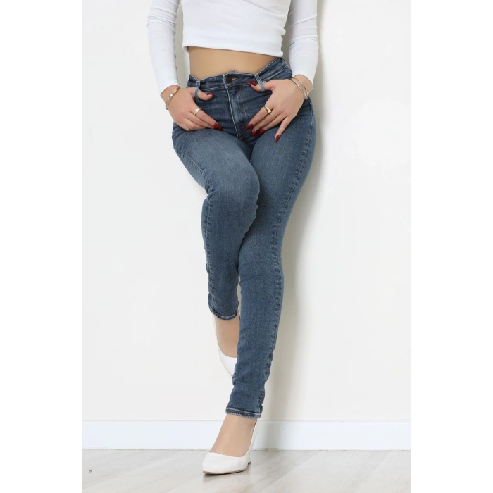 Dar Paça Kot Pantolon Çelikmavi - 31896.1904.