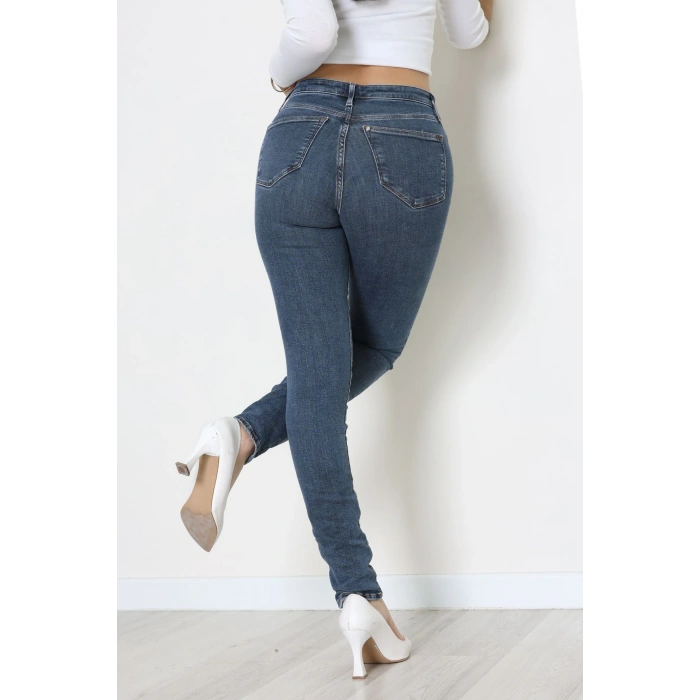 Dar Paça Kot Pantolon Çelikmavi - 31896.1904.