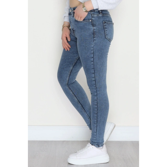 Dar Paça Kot Pantolon Çelikmavi - 42683.1836.
