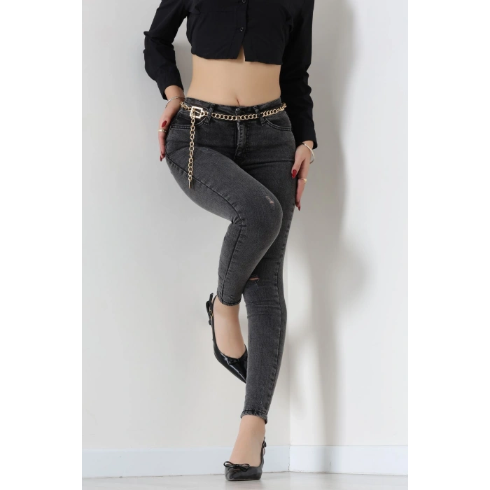 Dar Paça Kot Pantolon Füme - 42902.2128.