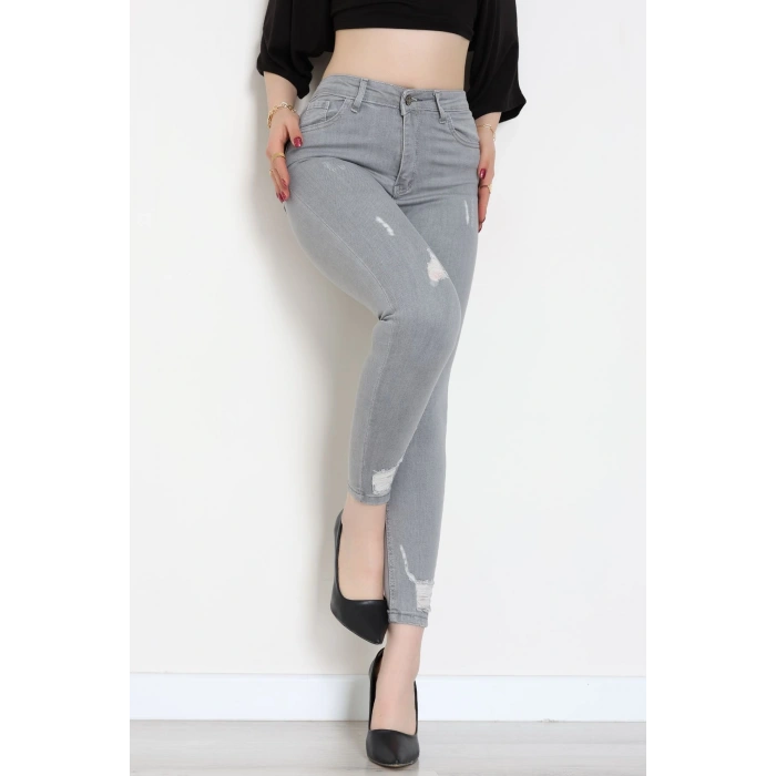 Dar Paça Kot Pantolon Gri - 42902.2128.