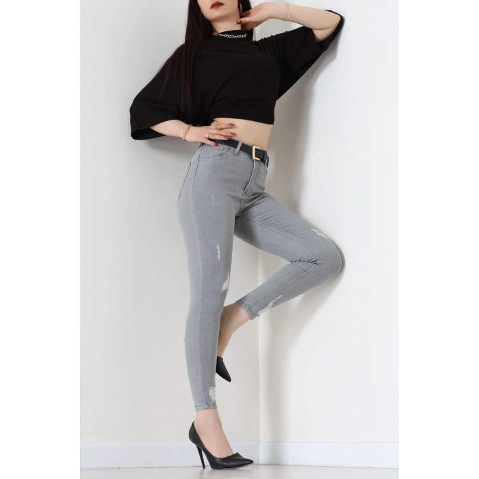 Dar Paça Kot Pantolon Gri - 42902.2128.