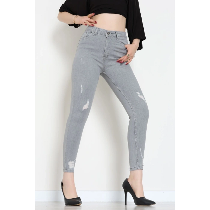 Dar Paça Kot Pantolon Gri - 42902.2128.