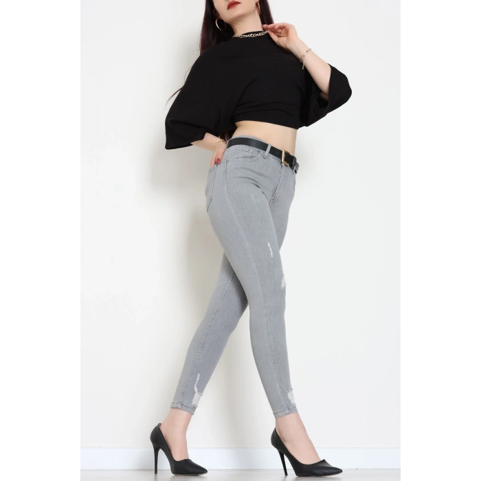 Dar Paça Kot Pantolon Gri - 42902.2128.