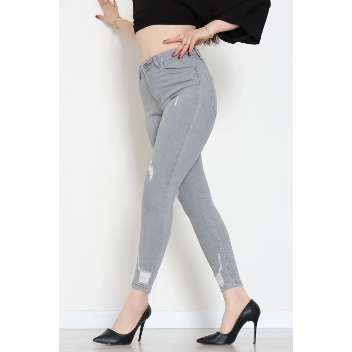 Dar Paça Kot Pantolon Gri - 42902.2128.