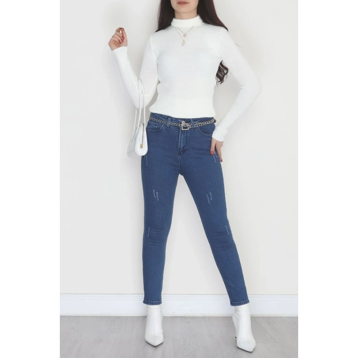 Dar Paça Kot Pantolon Mavi - 31596.2112.