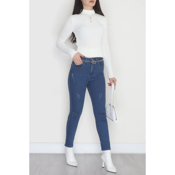 Dar Paça Kot Pantolon Mavi - 31596.2112.