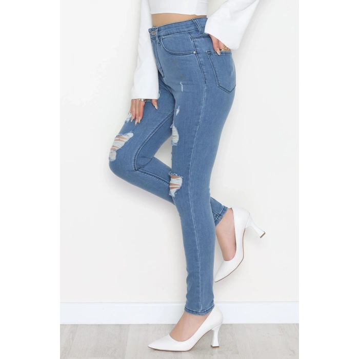 Dar Paça Kot Pantolon Mavi - 31654.2112.