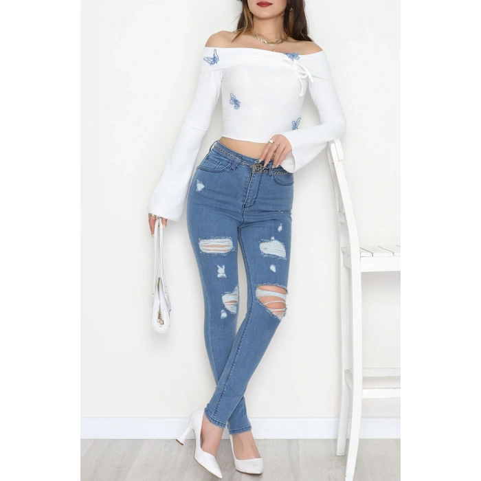 Dar Paça Kot Pantolon Mavi - 31654.2112.