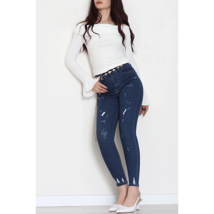 Dar Paça Kot Pantolon Mavi - 42701.2121.