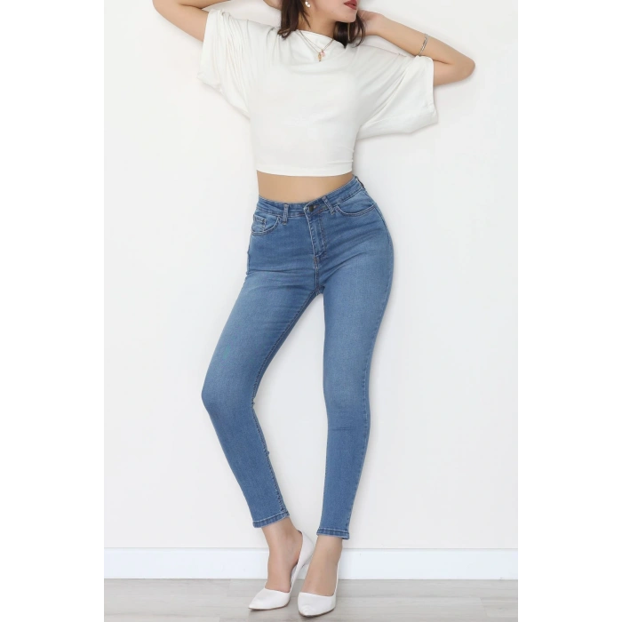 Dar Paça Kot Pantolon Mavi - 42704.2121.