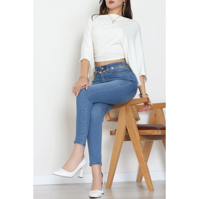 Dar Paça Kot Pantolon Mavi - 42704.2121.