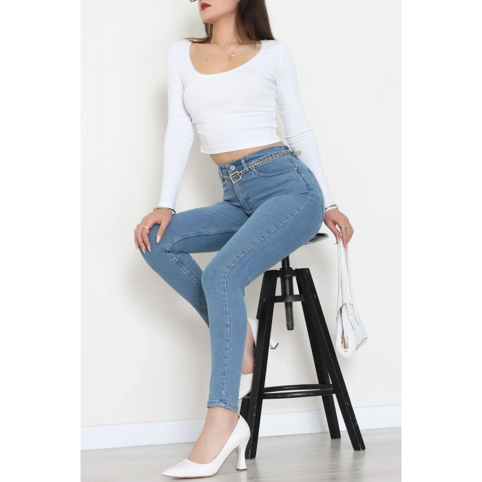 Dar Paça Kot Pantolon Mavi3 - 31593.2112.