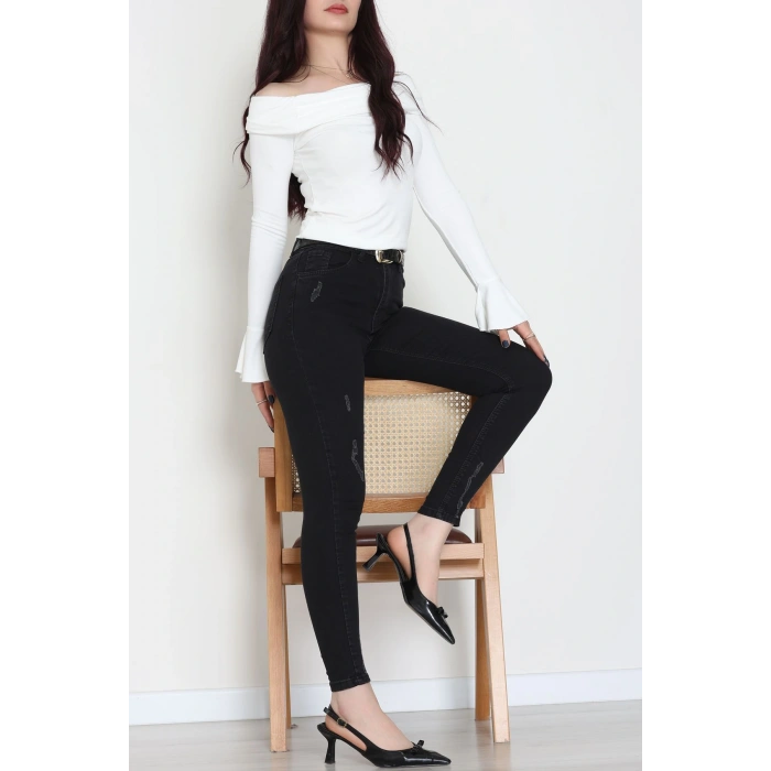 Dar Paça Kot Pantolon Siyah - 42701.2121.