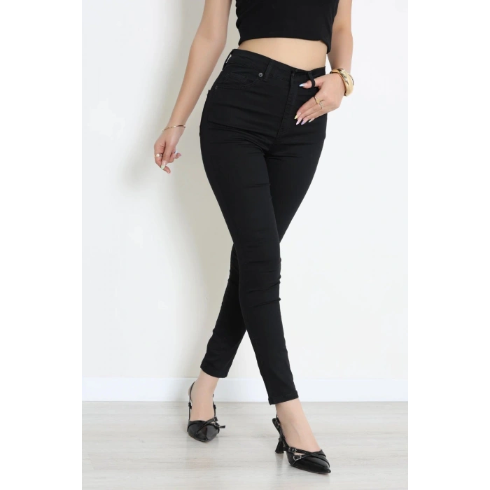 Dar Paça Kot Pantolon Siyah - 80321.2164.