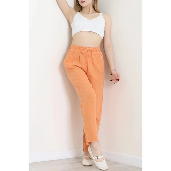 Dar Paça Müslin Pantolon Oranj - 348.1238.