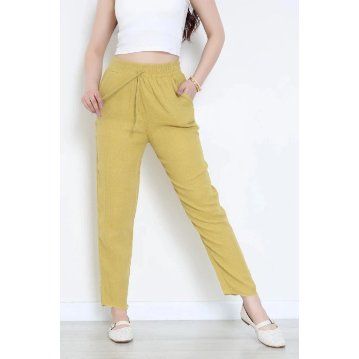 Dar Paça Müslin Pantolon Yeşil - 348.1238.