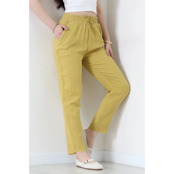 Dar Paça Müslin Pantolon Yeşil - 348.1238.