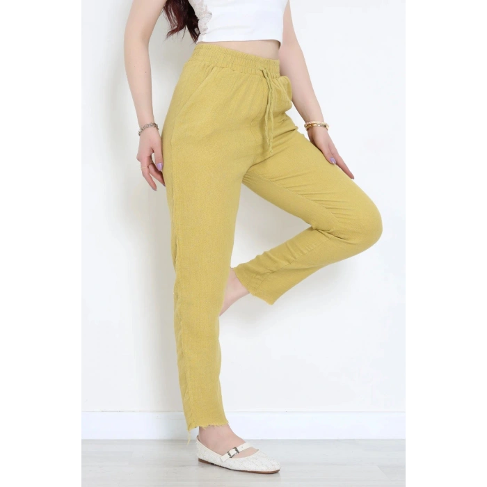 Dar Paça Müslin Pantolon Yeşil - 348.1238.