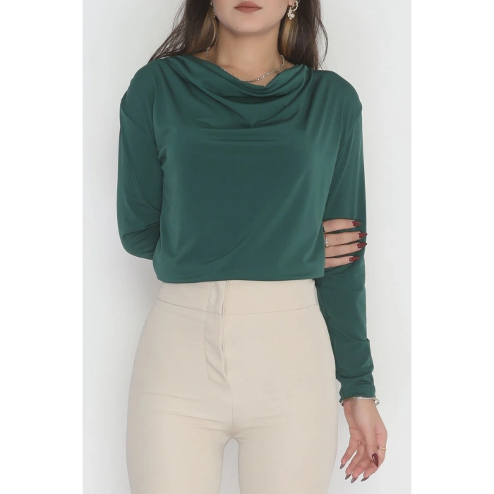 Degaje Yaka Sandy Bluz Yeşil - 70688.1949.