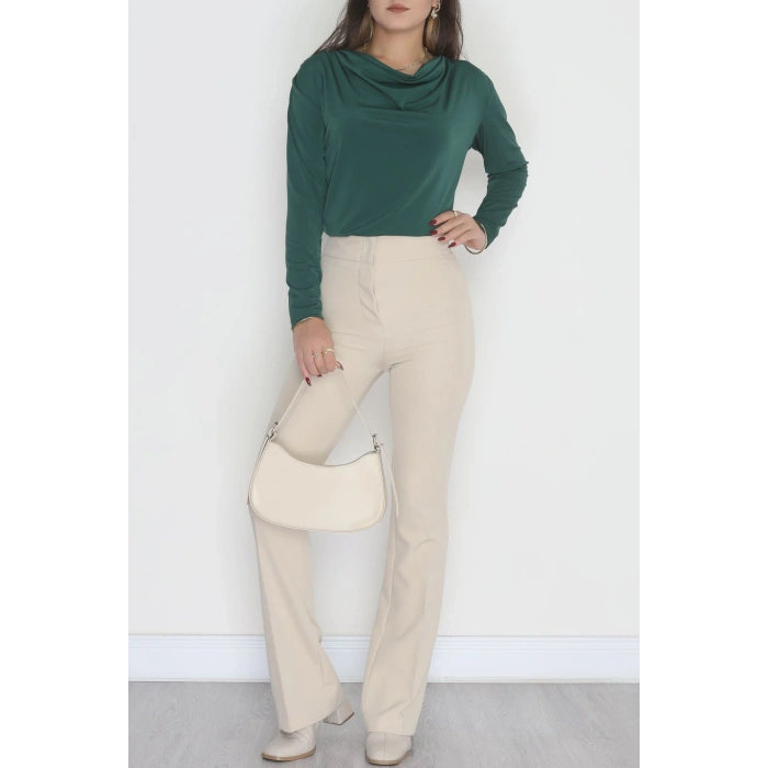 Degaje Yaka Sandy Bluz Yeşil - 70688.1949.